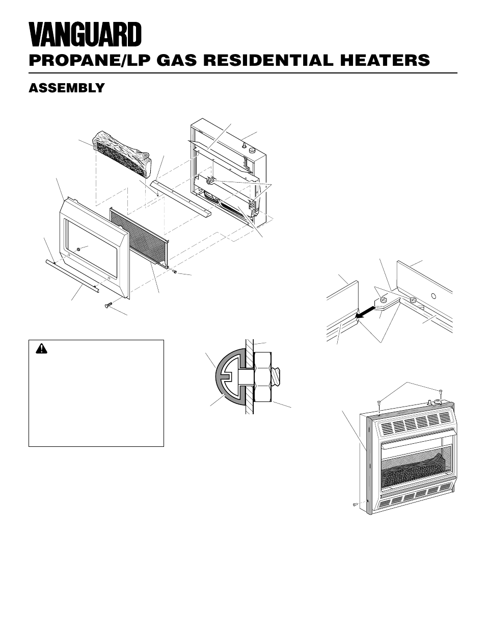 Propane/lp gas residential heaters, Assembly, Continued | Vanguard Heating VMH3000TPA User Manual | Page 4 / 24