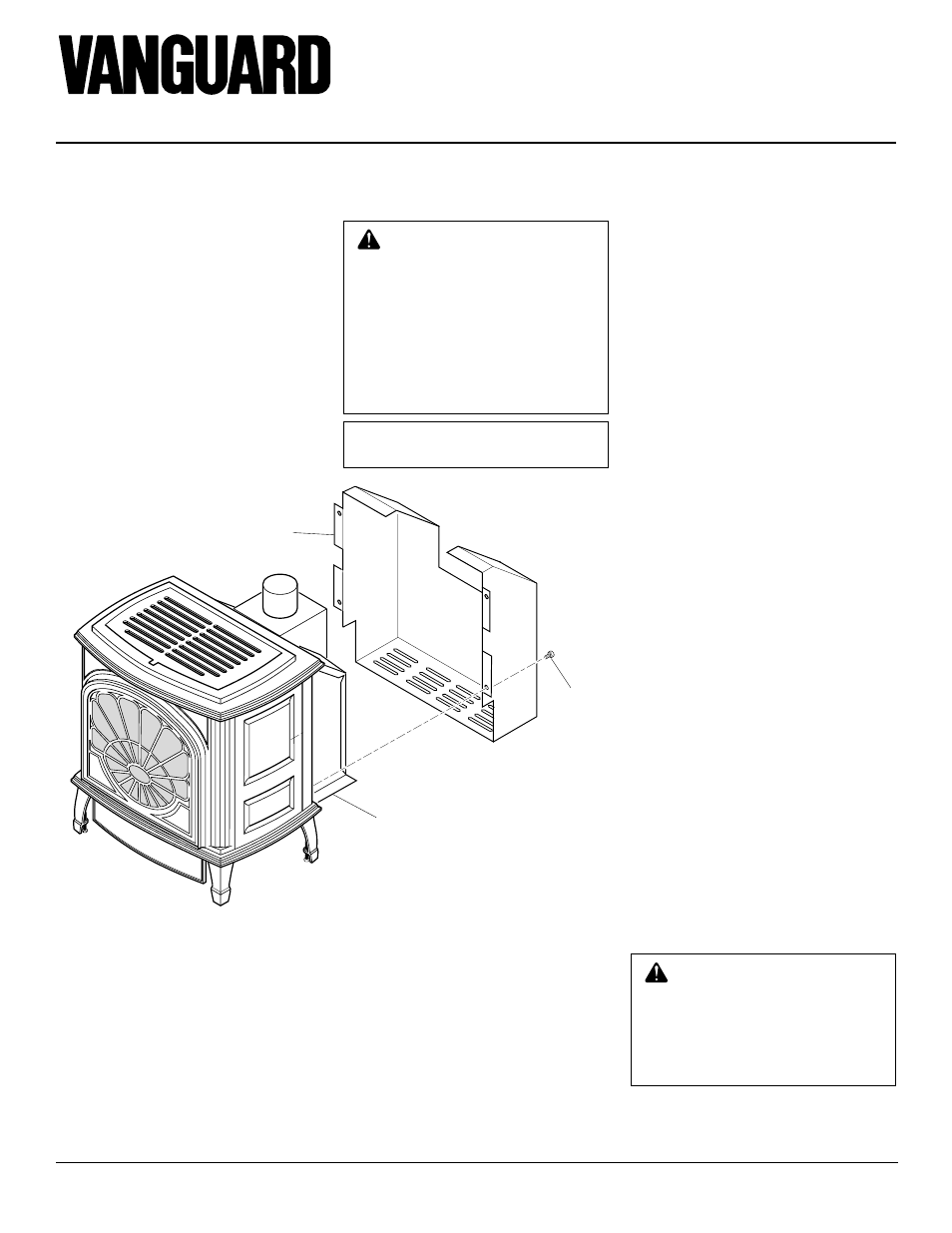 B-vent freestanding fireplace, Venting installation, Freestanding fireplace assembly | Continued | Vanguard Heating SBVBN(A) User Manual | Page 8 / 32
