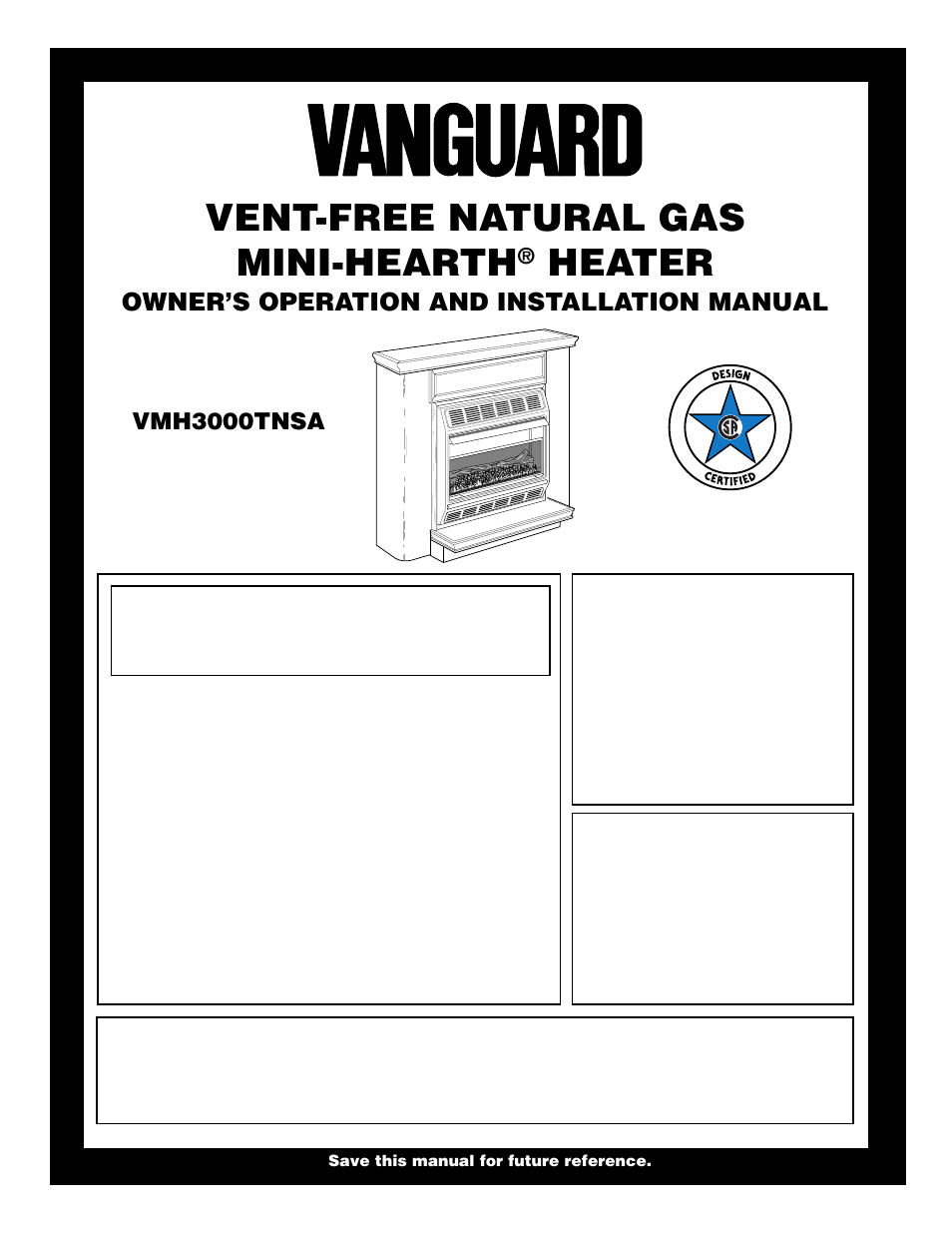 Vanguard Heating VMH3000TNSA User Manual | 24 pages