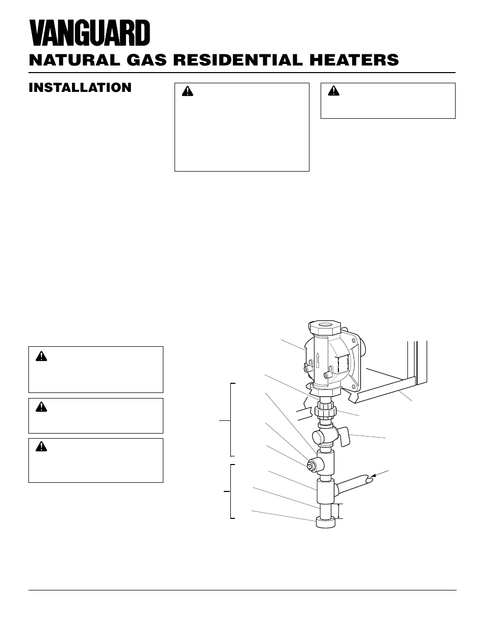 Natural gas residential heaters, Installation, Continued | Vanguard Heating VMH3000TNSA User Manual | Page 12 / 24
