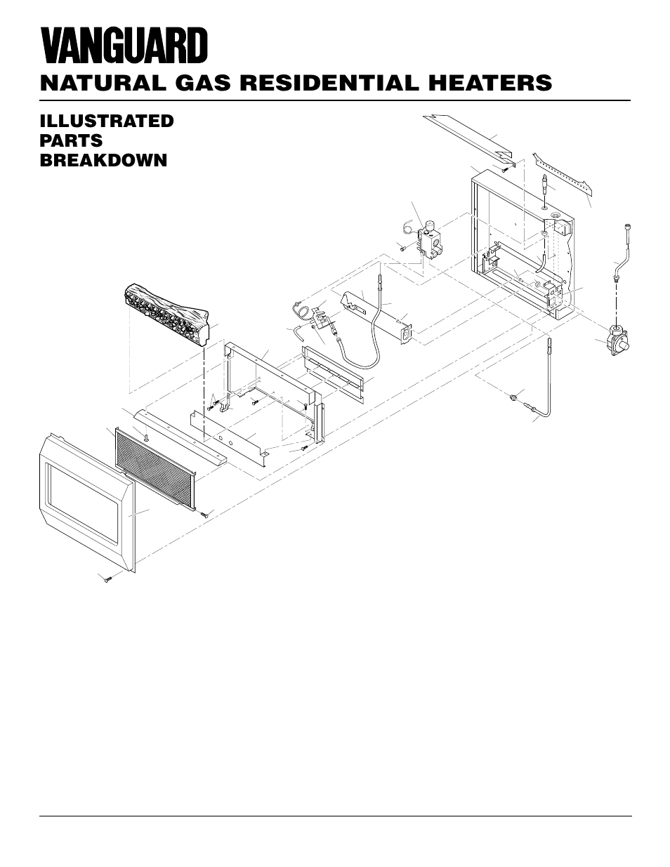 Natural gas residential heaters, Illustrated parts breakdown, Vmh3000tnsa | Vanguard Heating VMH3000TNSA User Manual | Page 20 / 24