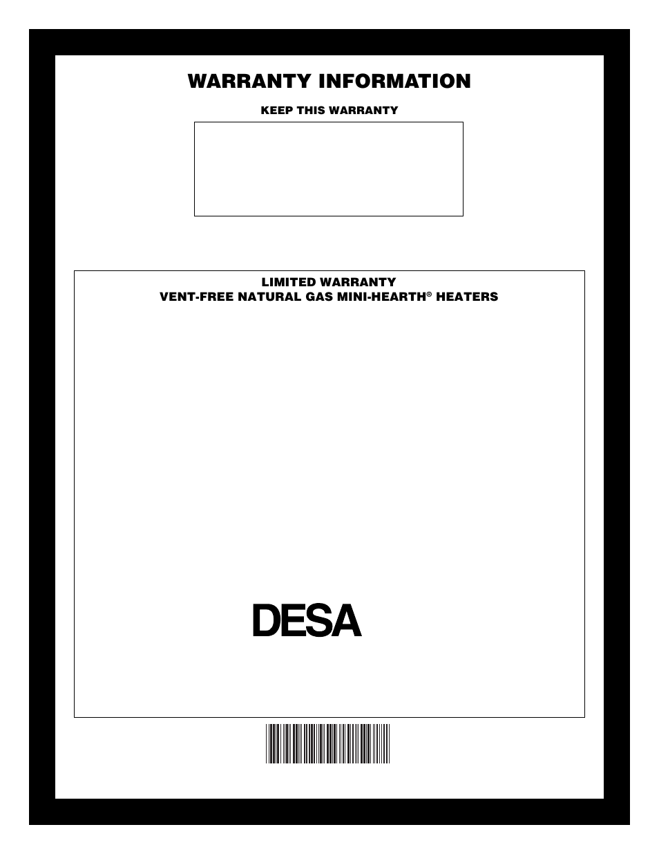 Warranty information | Vanguard Heating VMH3000TNSA User Manual | Page 24 / 24