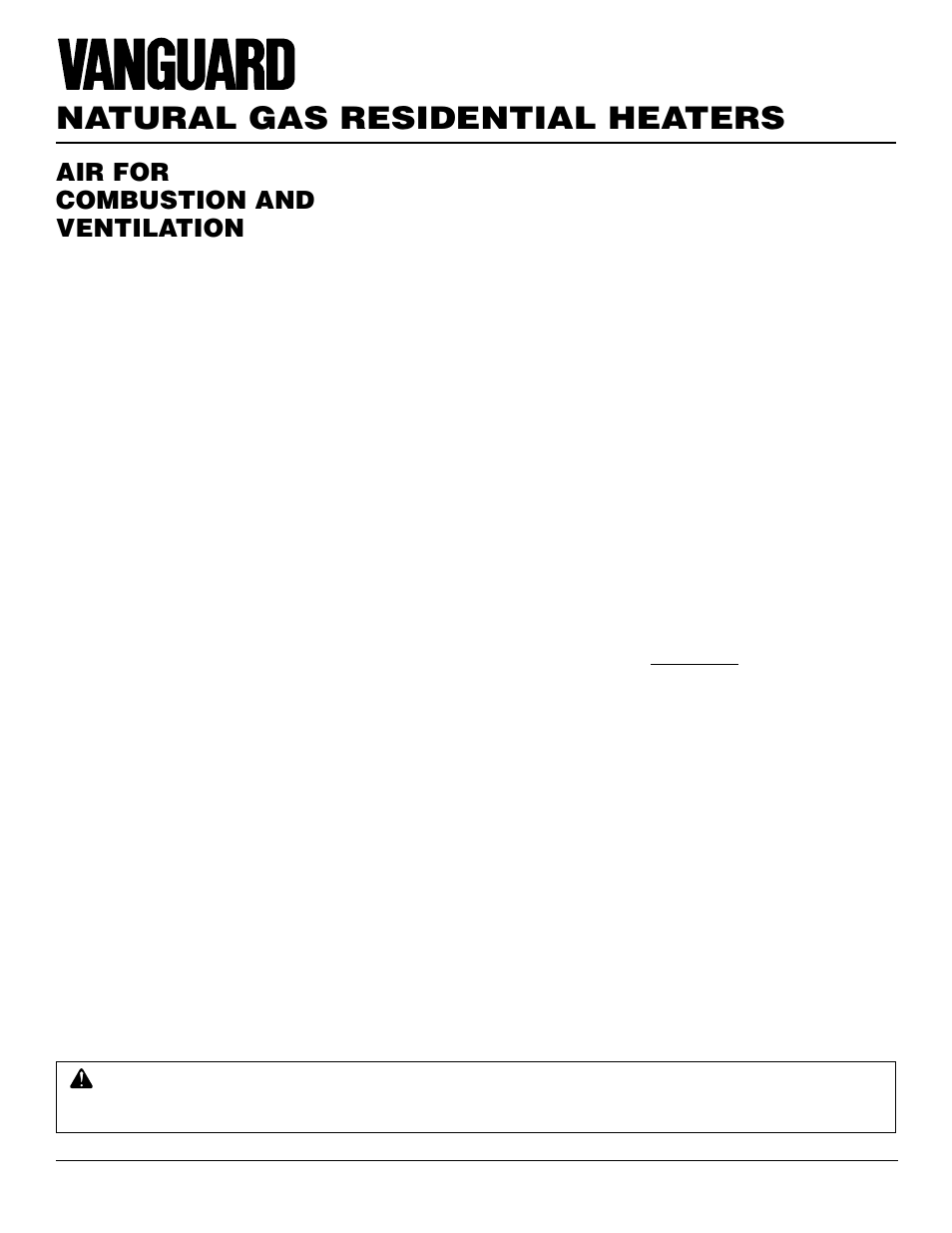 Natural gas residential heaters, Air for combustion and ventilation, Continued | Vanguard Heating VMH3000TNSA User Manual | Page 6 / 24
