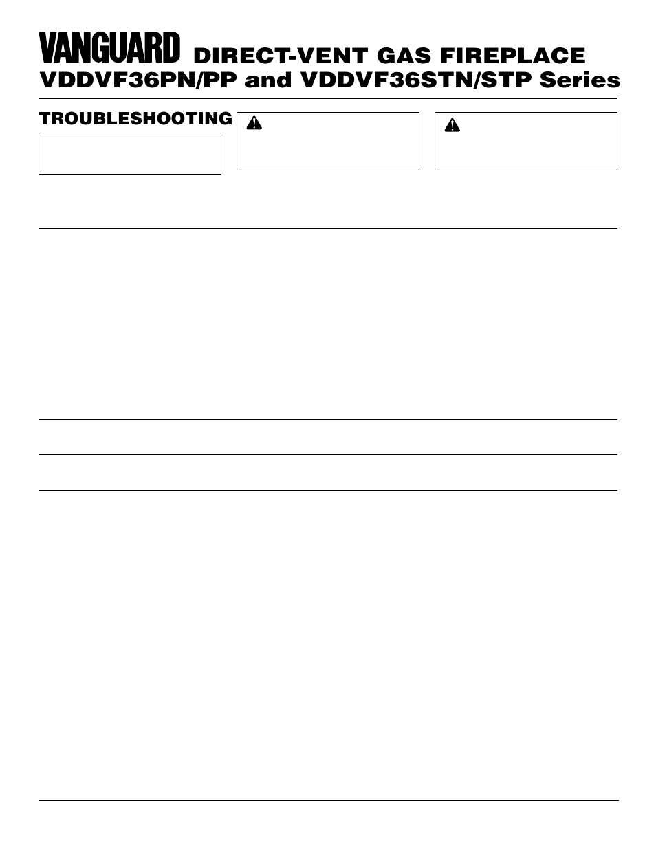 Troubleshooting | Vanguard Heating VDDVF36STN/STP User Manual | Page 24 / 32