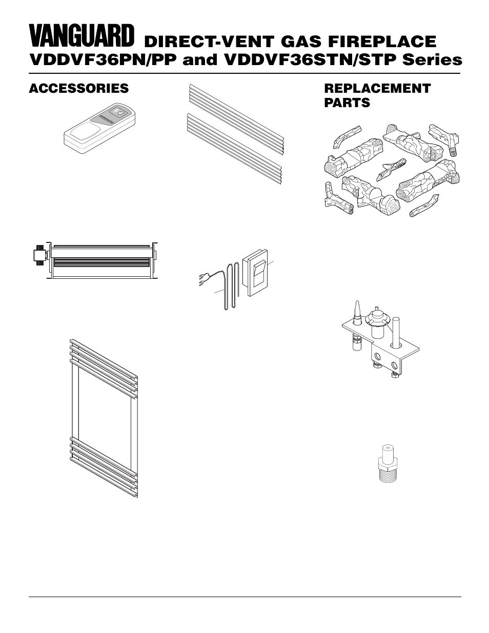 Accessories, Replacement parts | Vanguard Heating VDDVF36STN/STP User Manual | Page 28 / 32