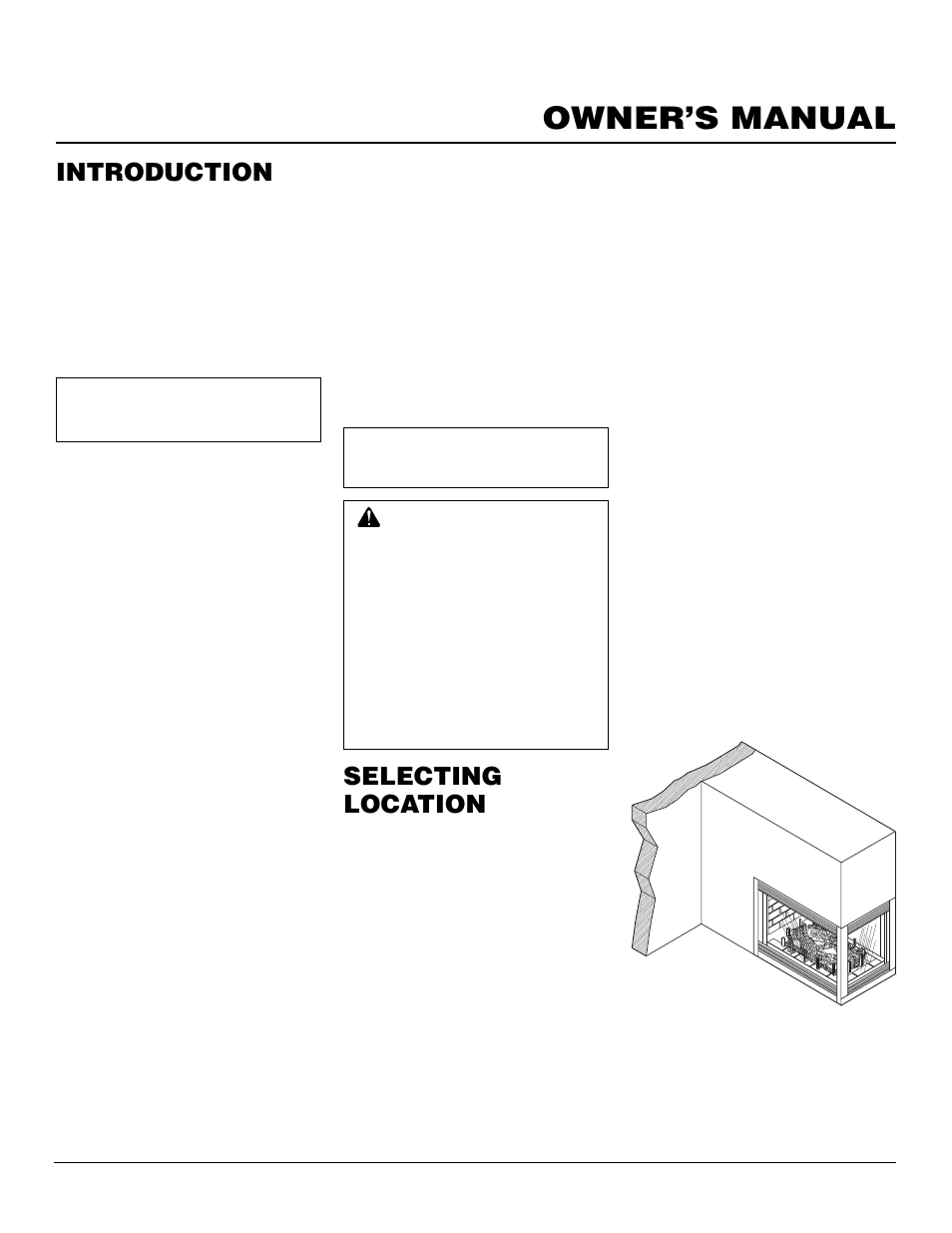 Owner’s manual, Introduction, Selecting location | Vanguard Heating VDDVF36STN/STP User Manual | Page 3 / 32