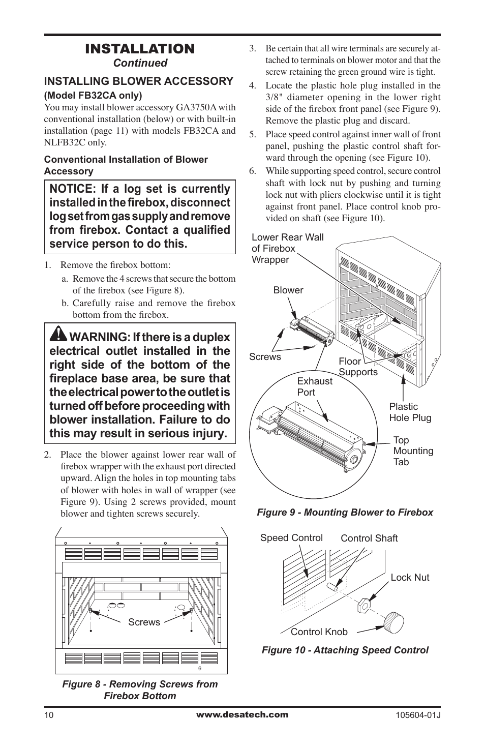 Installation | Vanguard Heating FB32CA User Manual | Page 10 / 24