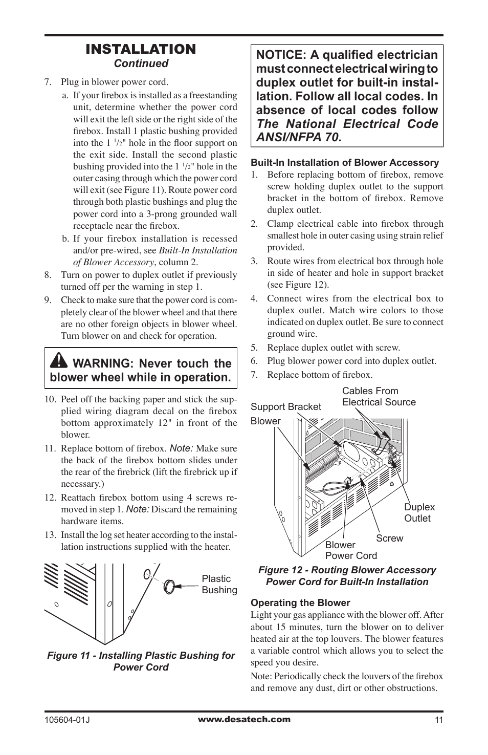 Installation | Vanguard Heating FB32CA User Manual | Page 11 / 24