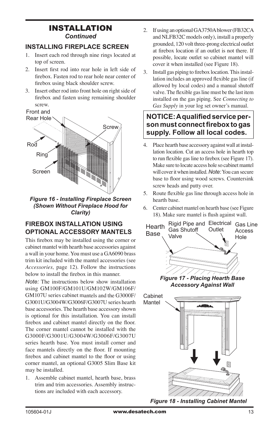 Installation | Vanguard Heating FB32CA User Manual | Page 13 / 24