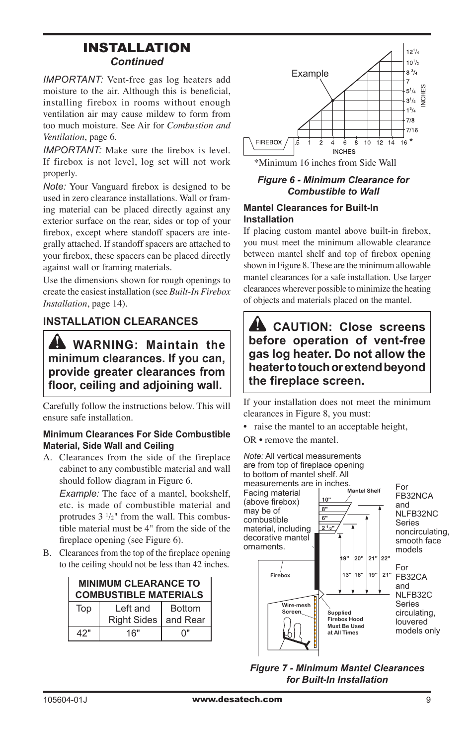 Installation | Vanguard Heating FB32CA User Manual | Page 9 / 24