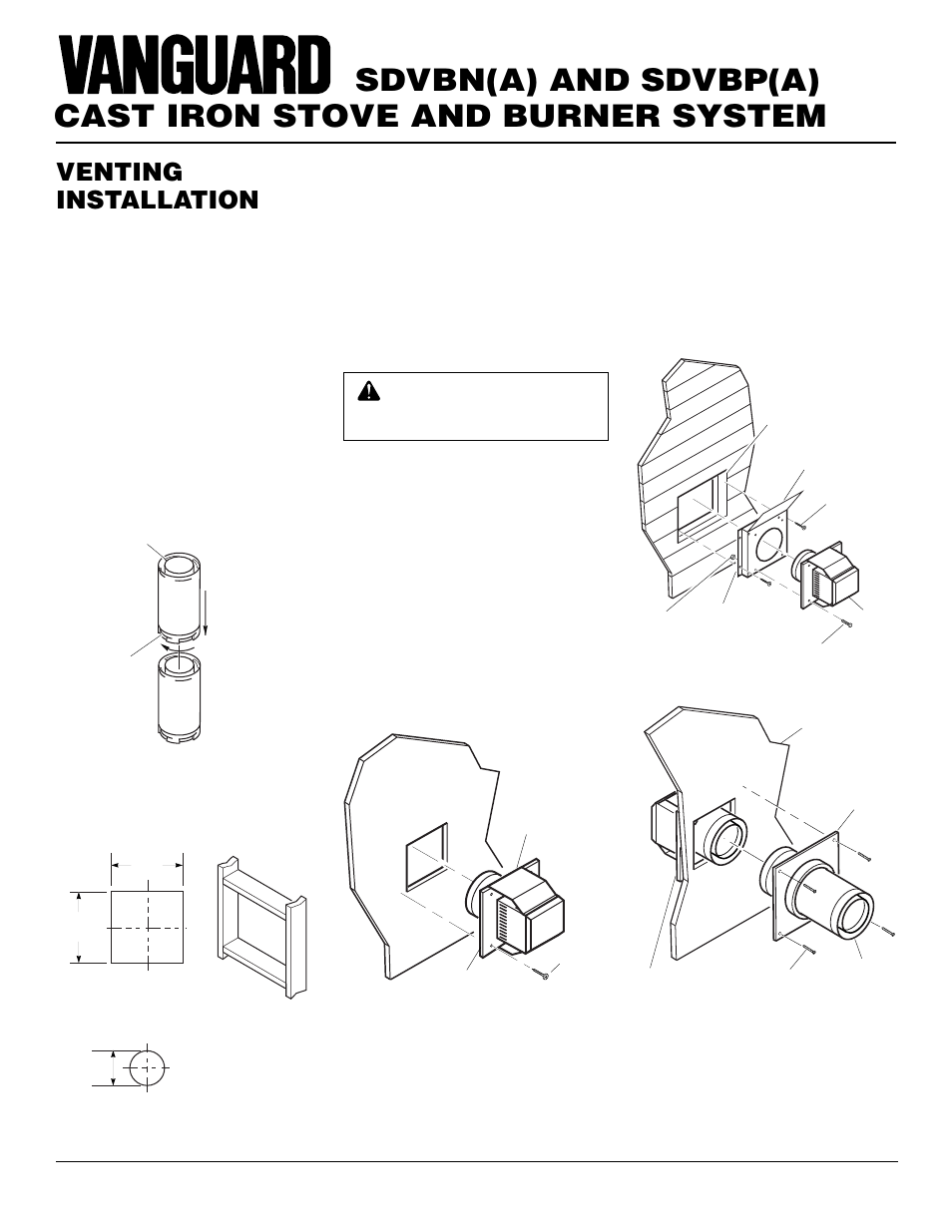 Cast iron stove and burner system, Sdvbn(a) and sdvbp(a), Venting installation | Continued | Vanguard Heating SDVBN(A) User Manual | Page 12 / 38