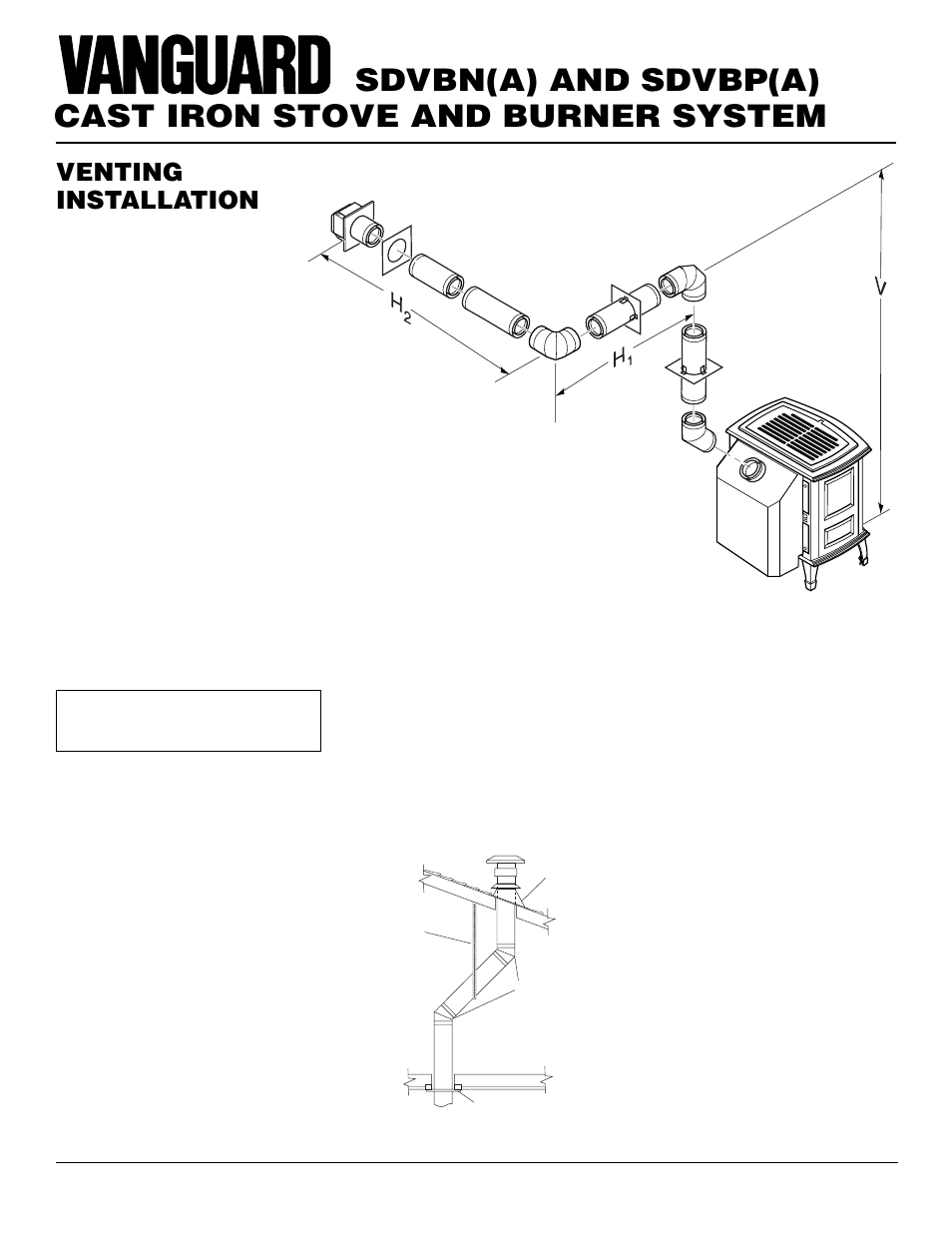 Cast iron stove and burner system, Sdvbn(a) and sdvbp(a), Venting installation | Continued | Vanguard Heating SDVBN(A) User Manual | Page 14 / 38