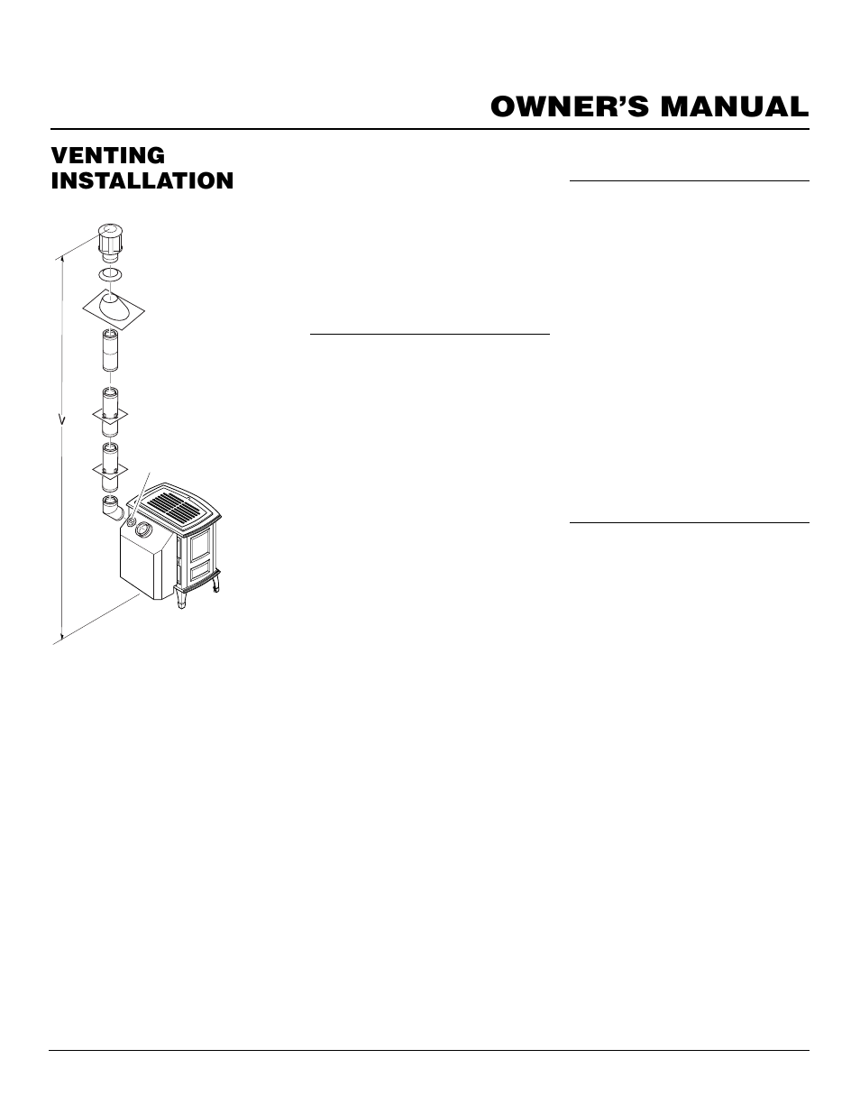 Owner’s manual, Venting installation, Continued | High altitude installation, Parts lists for venting kits and components, Simpson dura-vent gs 4" x 6, Black pipe) | Vanguard Heating SDVBN(A) User Manual | Page 17 / 38