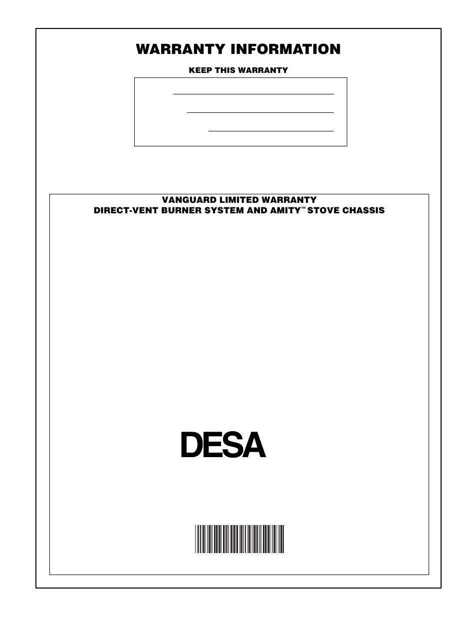 Warranty information, International | Vanguard Heating SDVBN(A) User Manual | Page 38 / 38