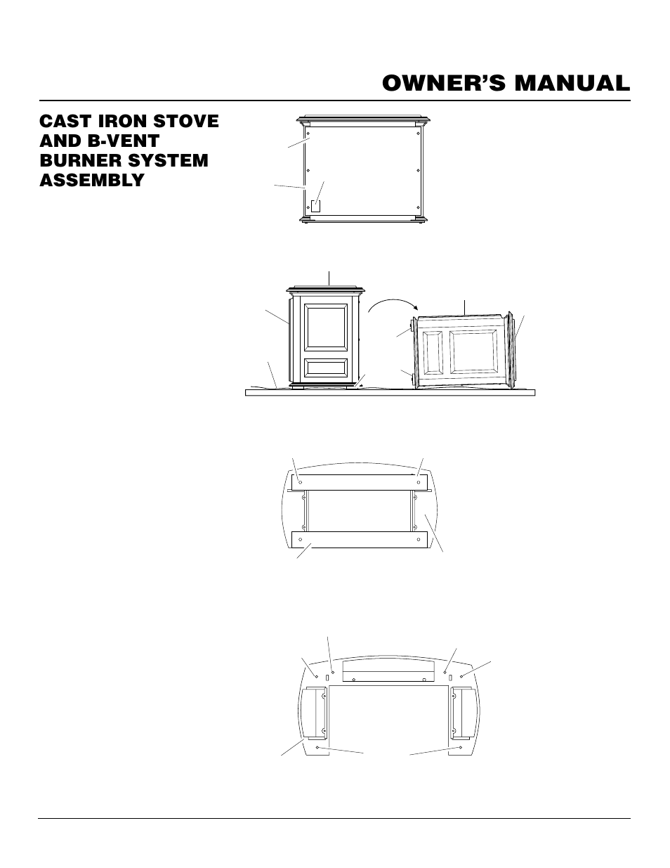 Owner’s manual, Cast iron stove and b-vent burner system assembly | Vanguard Heating SBVRBP User Manual | Page 5 / 32