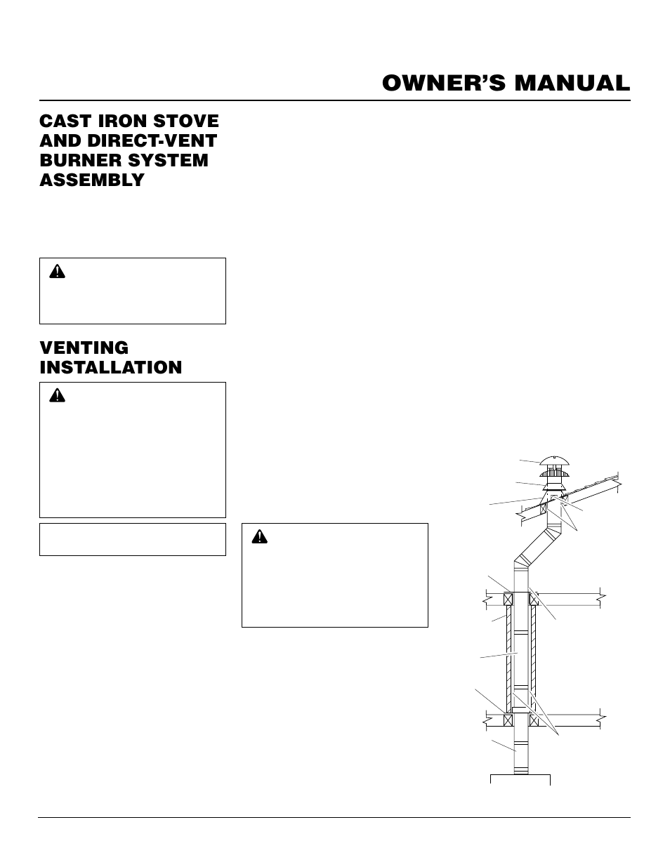 Owner’s manual, Venting installation, Continued | Vanguard Heating SBVRBP User Manual | Page 9 / 32