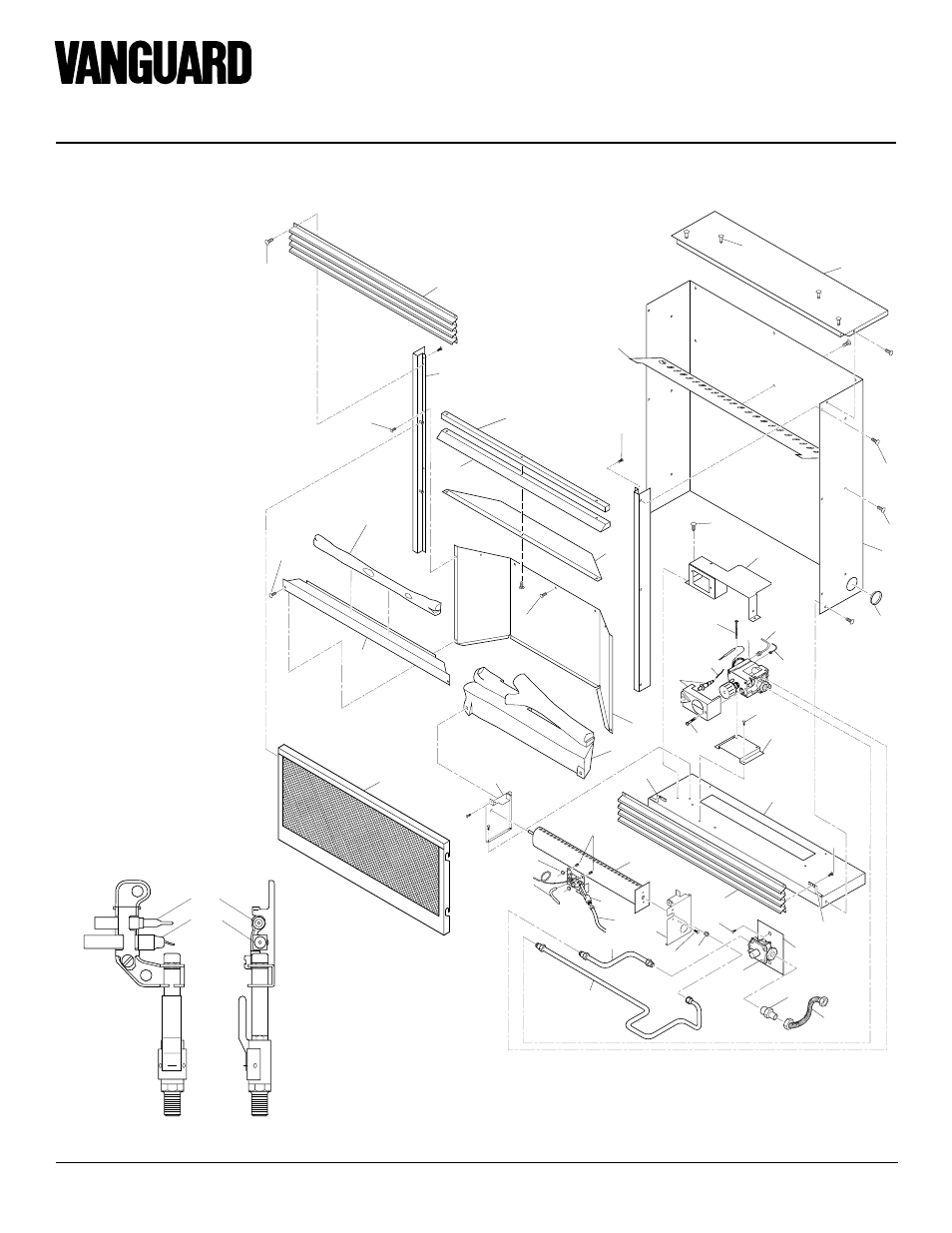 Vmh10tna, Vent-free natural gas compact fireplace, Illustrated parts breakdown | Vanguard Heating VMH10TNA User Manual | Page 24 / 28