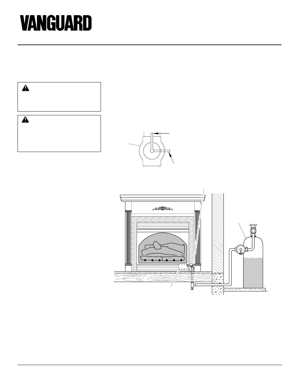 Unvented propane/lp gas fireplace, Installation, Continued | Checking gas connections | Vanguard Heating VSGF28PTC User Manual | Page 12 / 32