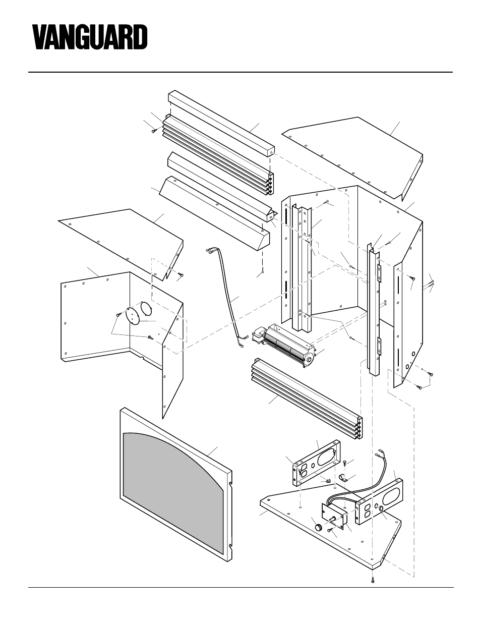 Unvented propane/lp gas fireplace, Illustrated parts breakdown, Fireplace vsgf28ptc | Vanguard Heating VSGF28PTC User Manual | Page 30 / 32