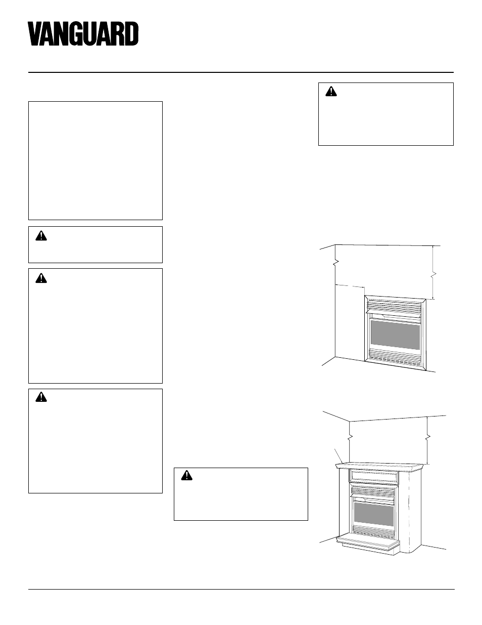 Compact classic hearth fireplace vmh26tpa, Installation, Check gas type | Installation items, Locating fireplace | Vanguard Heating VMH26TPA User Manual | Page 8 / 28