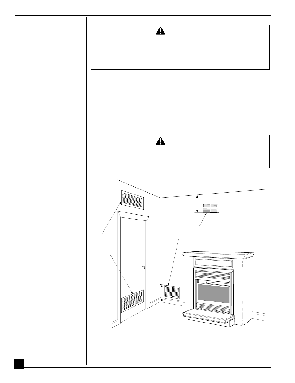 Air for combustion and ventilation, Warning | Vanguard Heating VMH26TN User Manual | Page 8 / 32