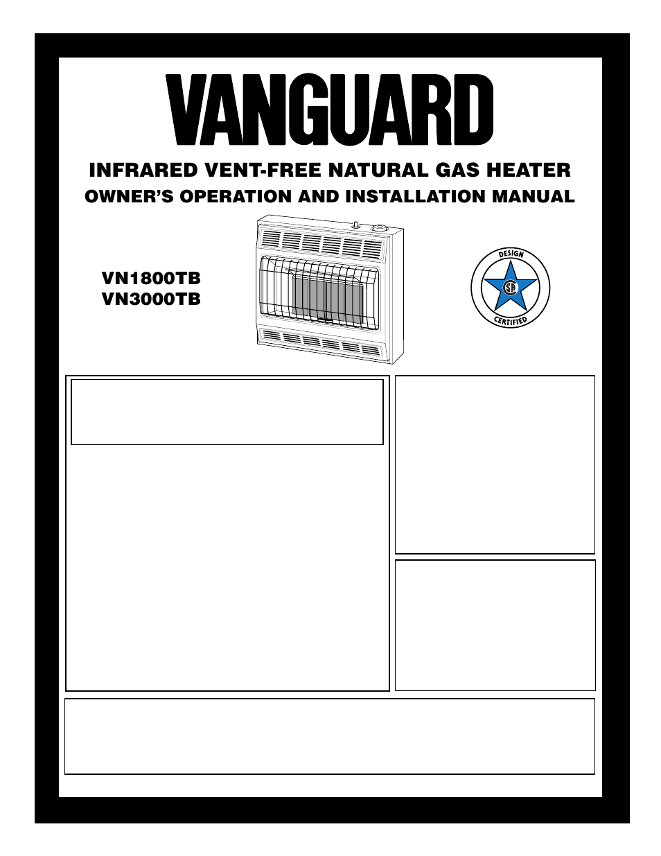 Vanguard Heating VN1800TB User Manual | 24 pages