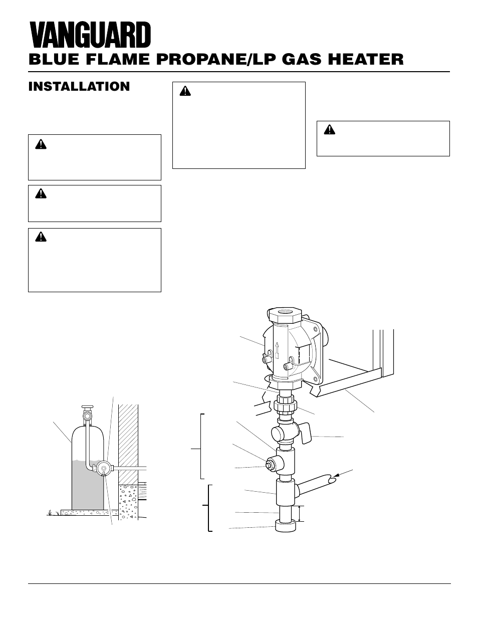 Blue flame propane/lp gas heater, Installation, Continued | Vanguard Heating VP2000BTD User Manual | Page 10 / 20