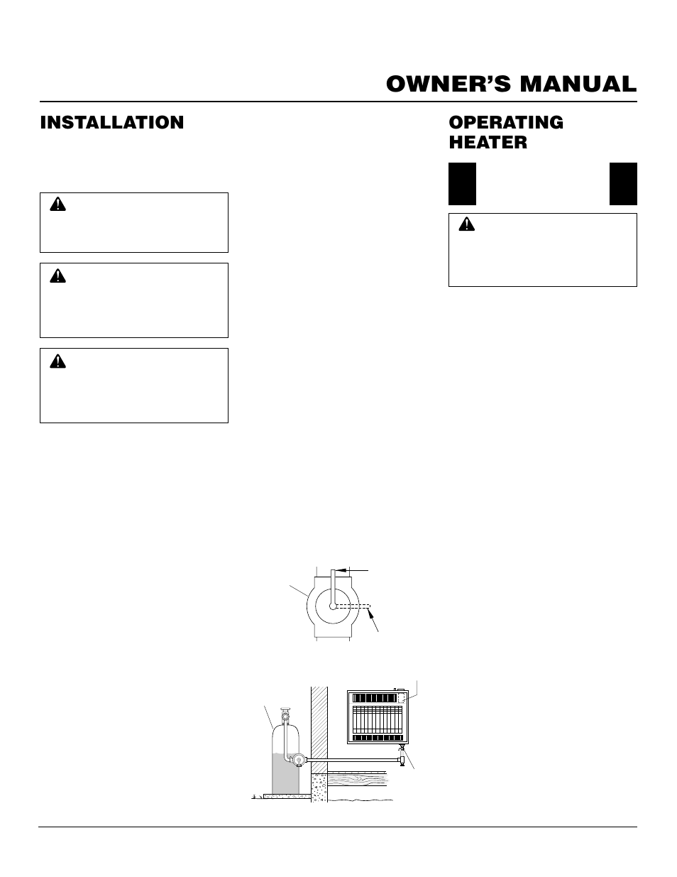 Owner’s manual, Installation, Operating heater | Continued | Vanguard Heating VP2000BTD User Manual | Page 11 / 20