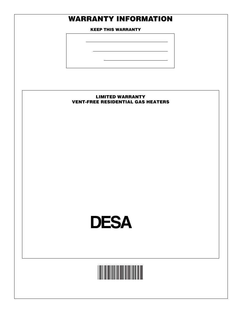 Warranty information, International | Vanguard Heating VP2000BTD User Manual | Page 20 / 20