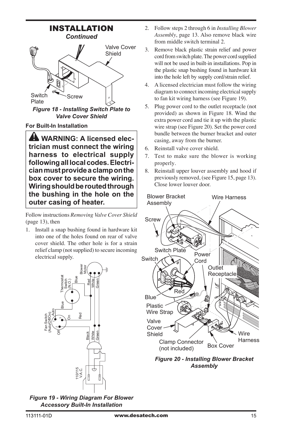 Installation, Continued | Vanguard Heating VMH26TPC User Manual | Page 15 / 32