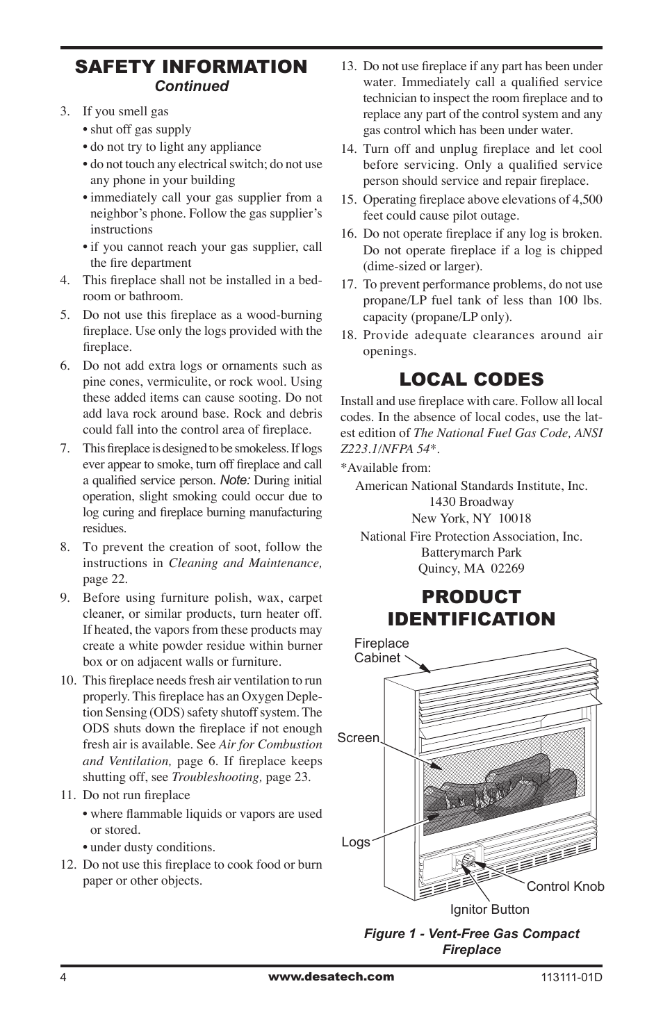 Local codes, Product identification, Safety information | Vanguard Heating VMH26TPC User Manual | Page 4 / 32