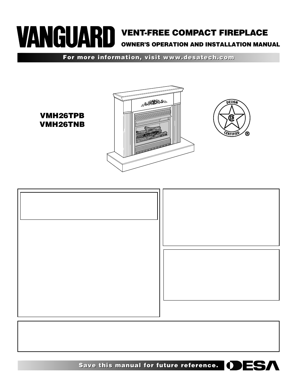 Vanguard Heating VMH26TPB User Manual | 30 pages