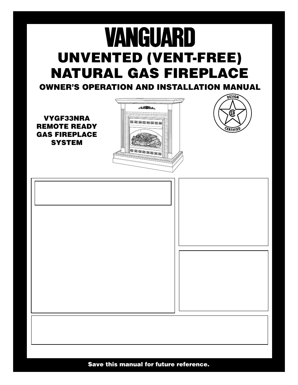 Vanguard Heating VYGF33NRA User Manual | 28 pages