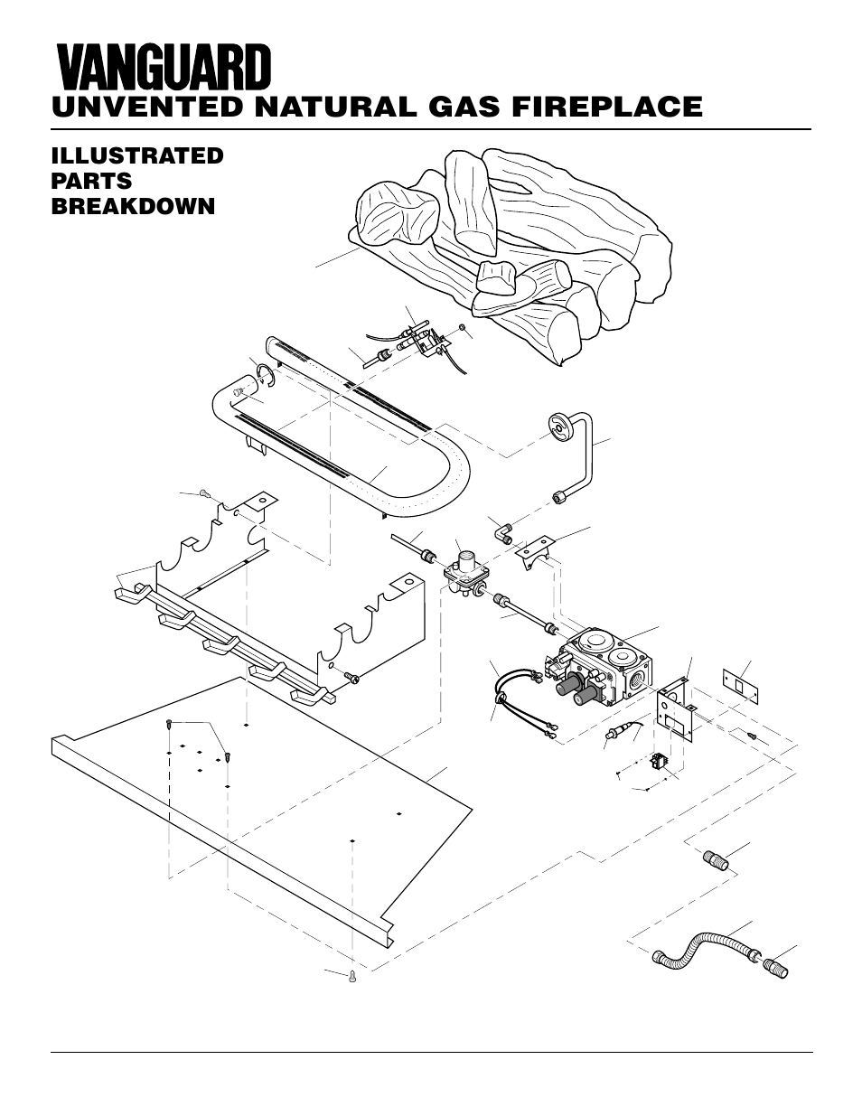 Unvented natural gas fireplace, Illustrated parts breakdown, Remote ready model vygf33nra | Vanguard Heating VYGF33NRA User Manual | Page 24 / 28