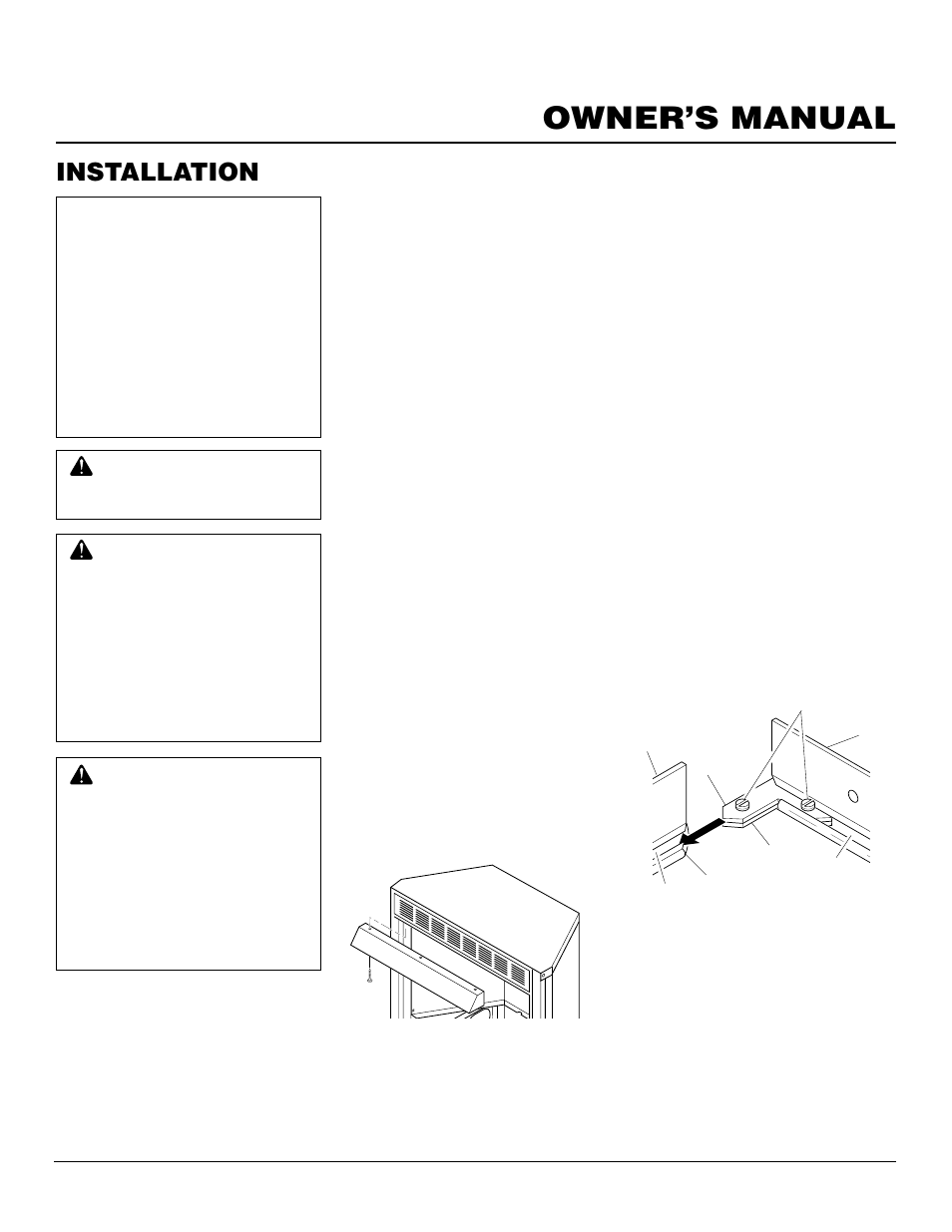 Owner’s manual, Installation | Vanguard Heating VYGF33NRA User Manual | Page 7 / 28
