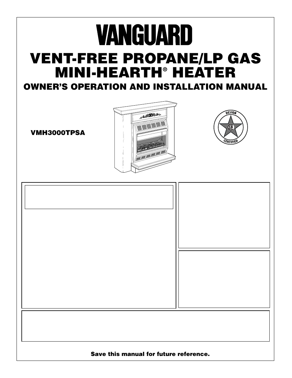 Vanguard Heating VMH3000TPSA User Manual | 24 pages