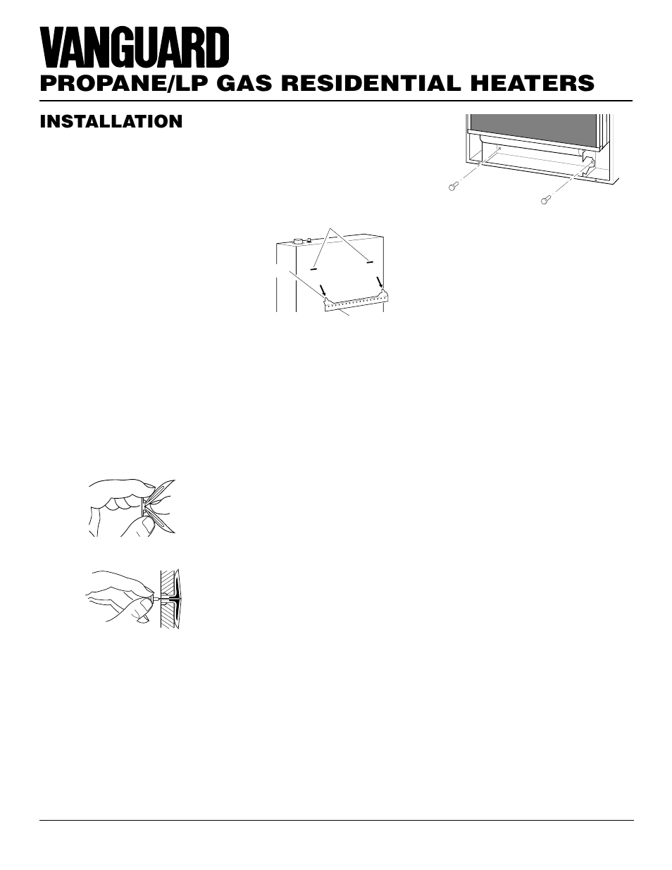 Propane/lp gas residential heaters, Installation, Continued | Vanguard Heating VMH3000TPSA User Manual | Page 10 / 24