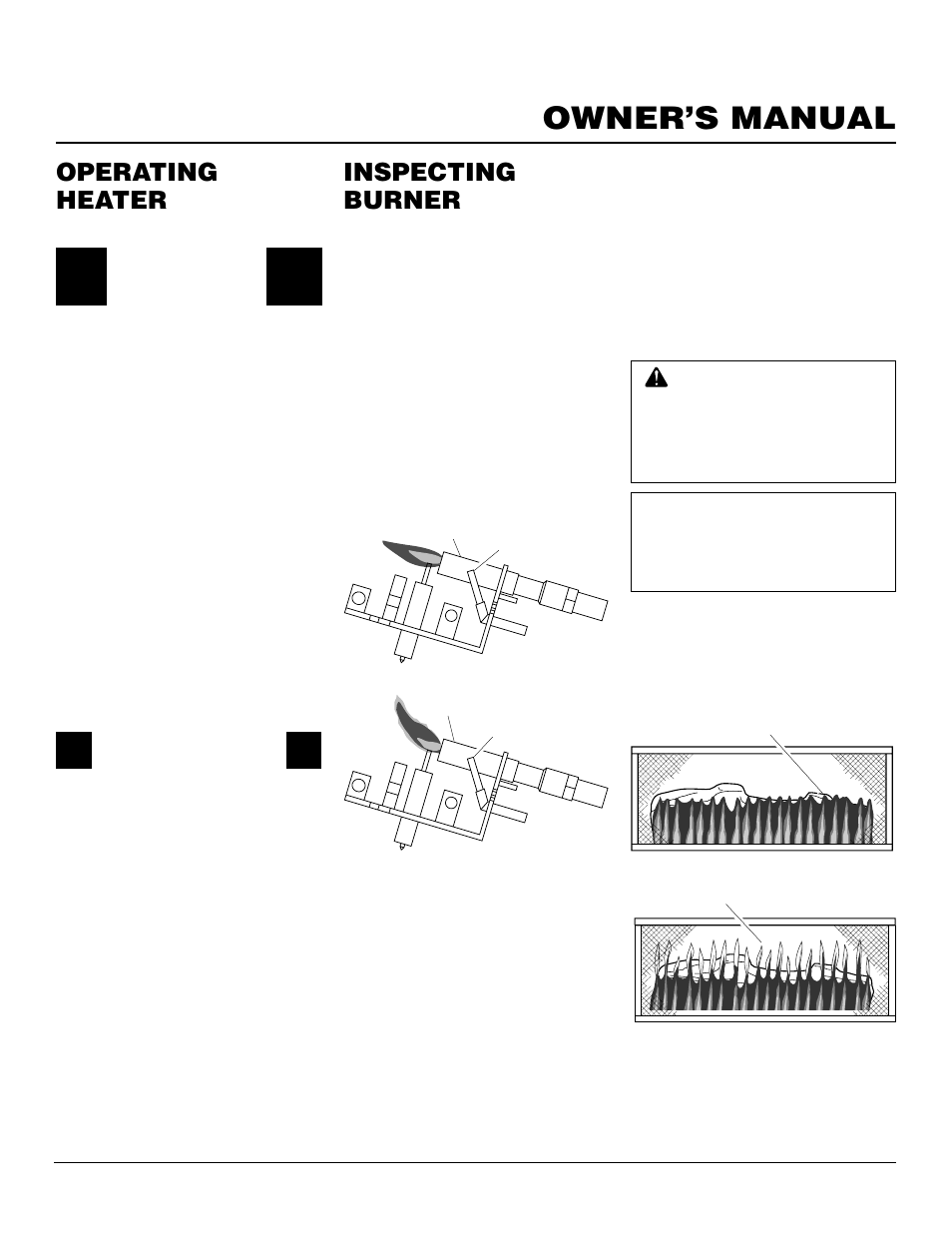 Owner’s manual, Operating heater, Inspecting burner | Vanguard Heating VMH3000TPSA User Manual | Page 15 / 24