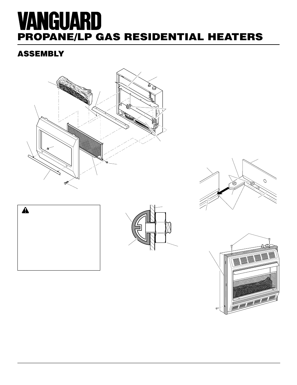 Propane/lp gas residential heaters, Assembly, Continued | Vanguard Heating VMH3000TPSA User Manual | Page 4 / 24