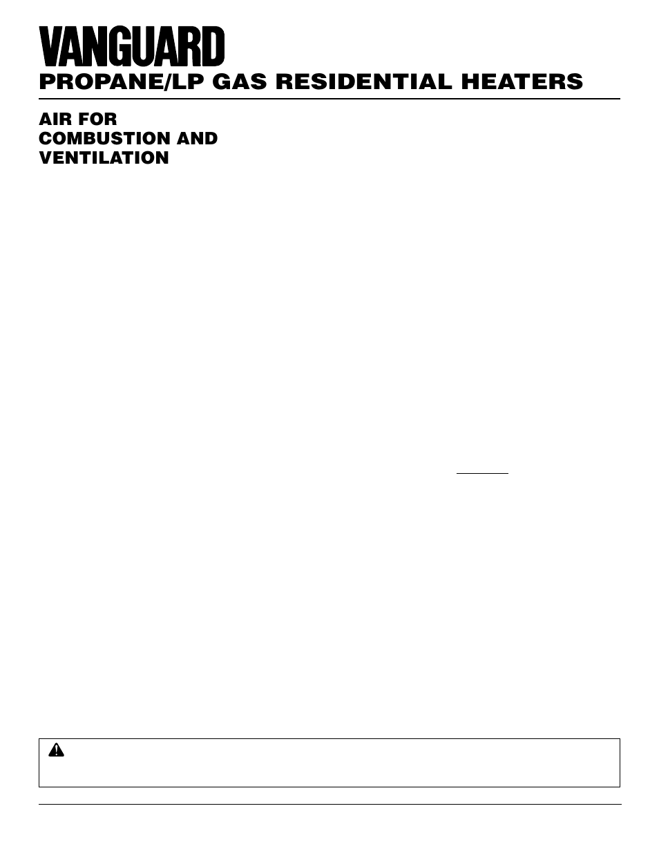 Propane/lp gas residential heaters, Air for combustion and ventilation, Continued | Vanguard Heating VMH3000TPSA User Manual | Page 6 / 24