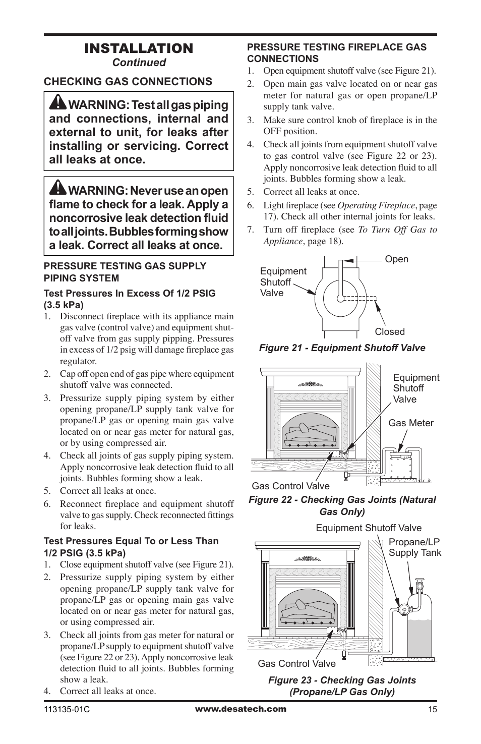 Installation | Vanguard Heating VSGF-28PTE User Manual | Page 15 / 32