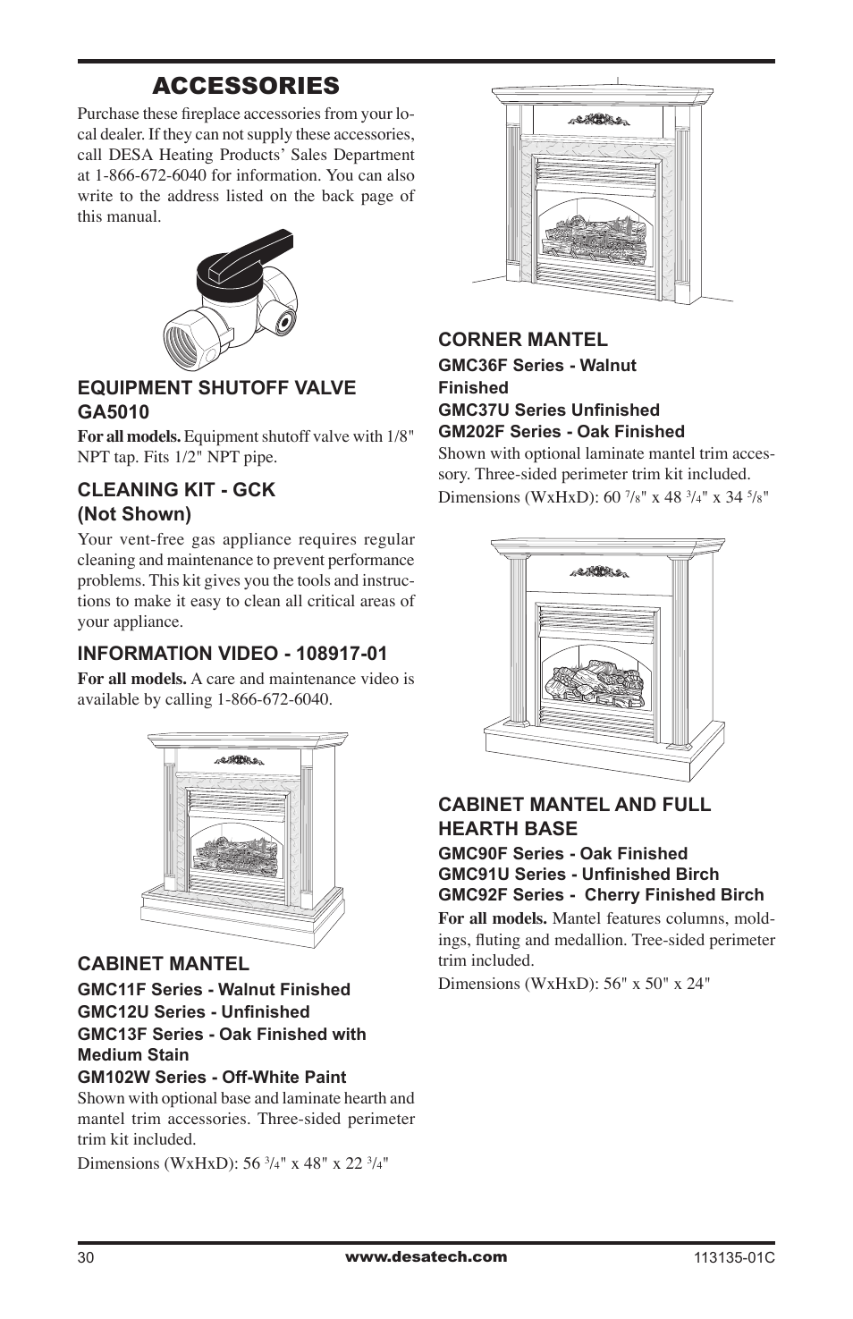 Accessories | Vanguard Heating VSGF-28PTE User Manual | Page 30 / 32
