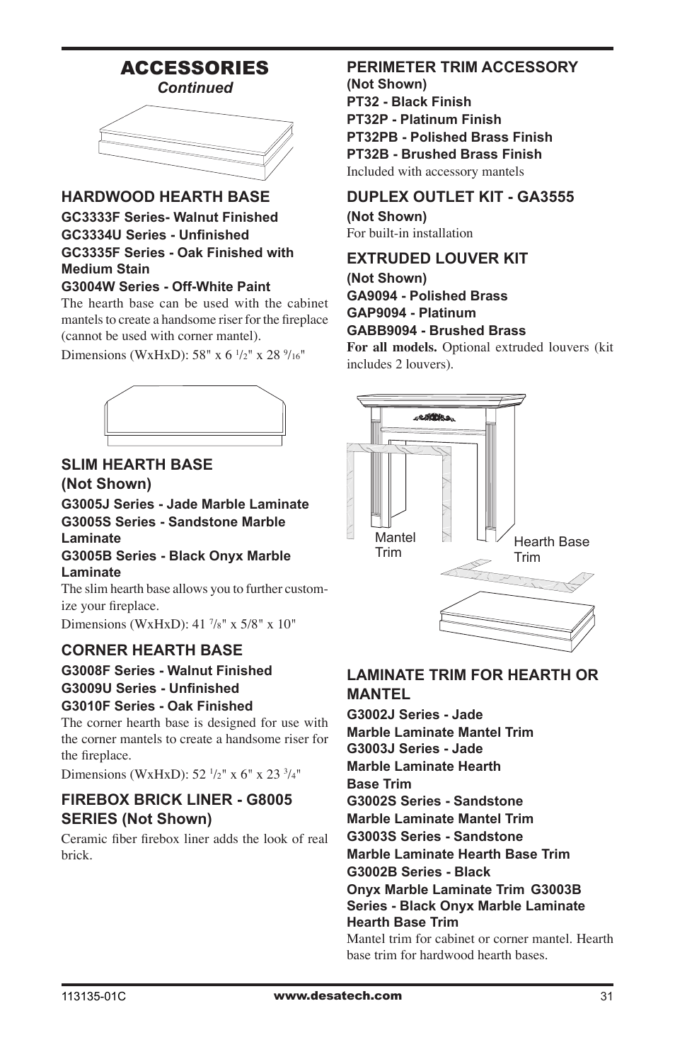 Accessories | Vanguard Heating VSGF-28PTE User Manual | Page 31 / 32