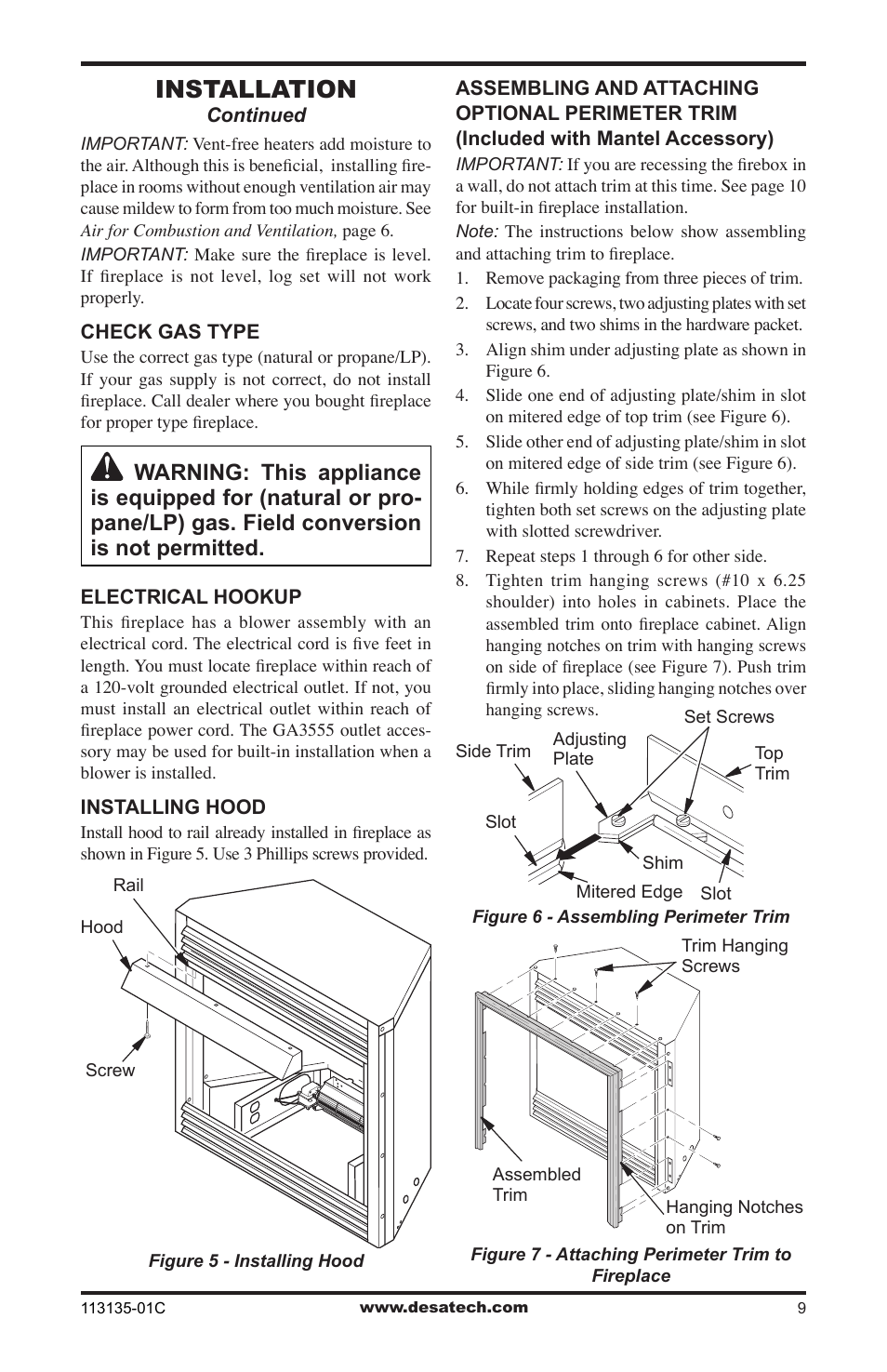 Installation | Vanguard Heating VSGF-28PTE User Manual | Page 9 / 32