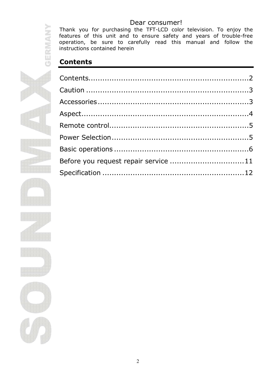 SoundMax SM-LCD810 User Manual | Page 2 / 24