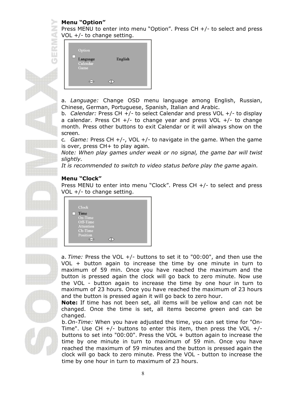 SoundMax SM-LCD810 User Manual | Page 8 / 24