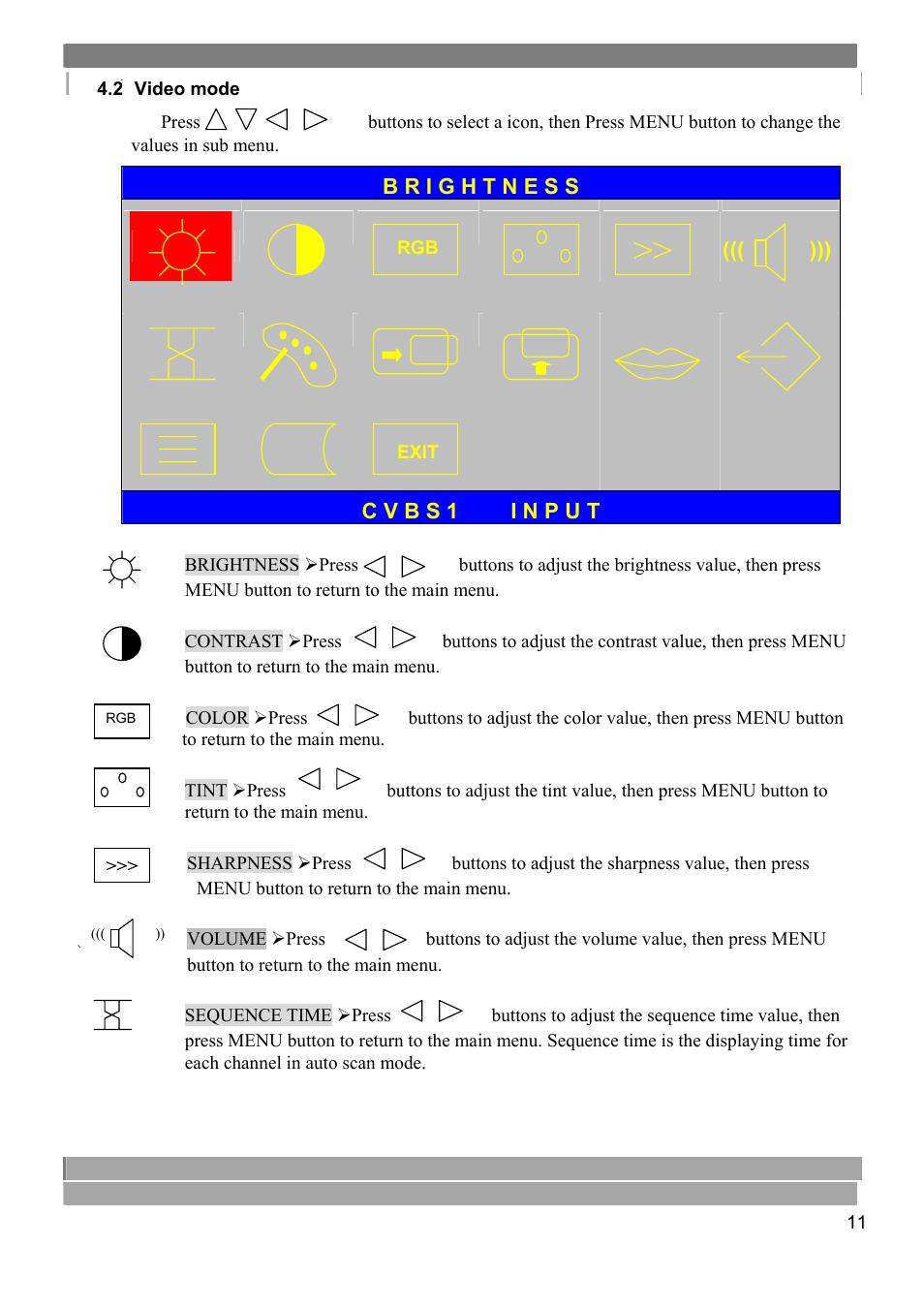 Menu button to return to the main menu, Button to return to the main menu | Vista Imaging VFSM15 User Manual | Page 12 / 16