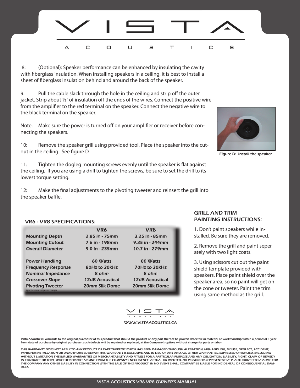Vista Imaging VR6 User Manual | Page 2 / 2