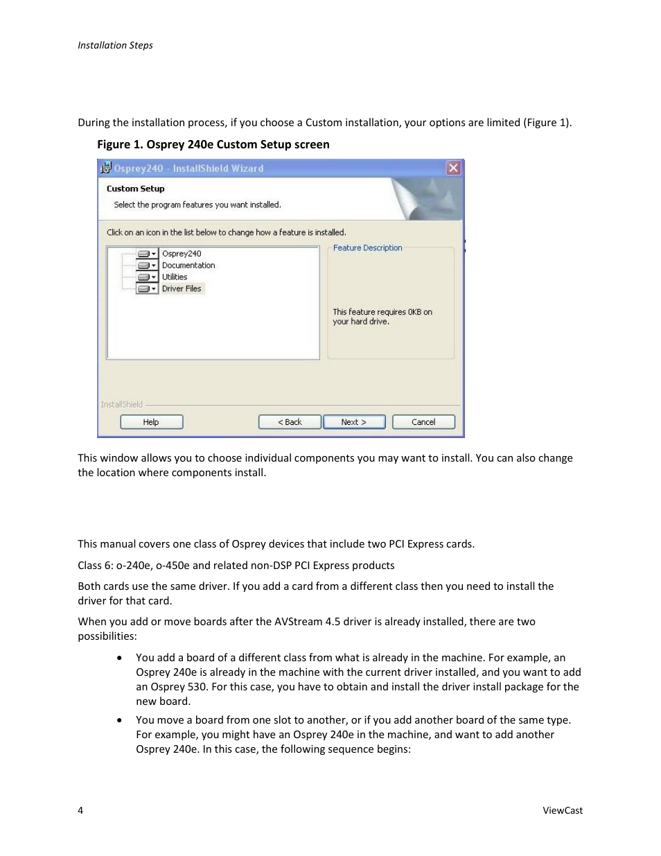 Custom installing avstream, Installing the video capture card | ViewCast Osprey-450e User Manual | Page 10 / 98