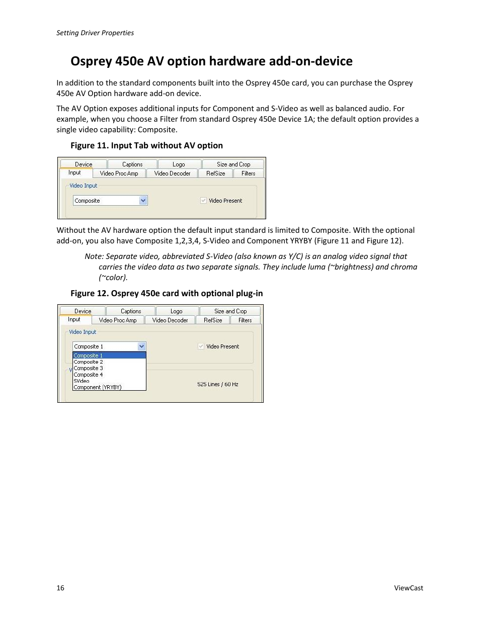 Osprey 450e av option hardware add-on-device | ViewCast Osprey-450e User Manual | Page 22 / 98